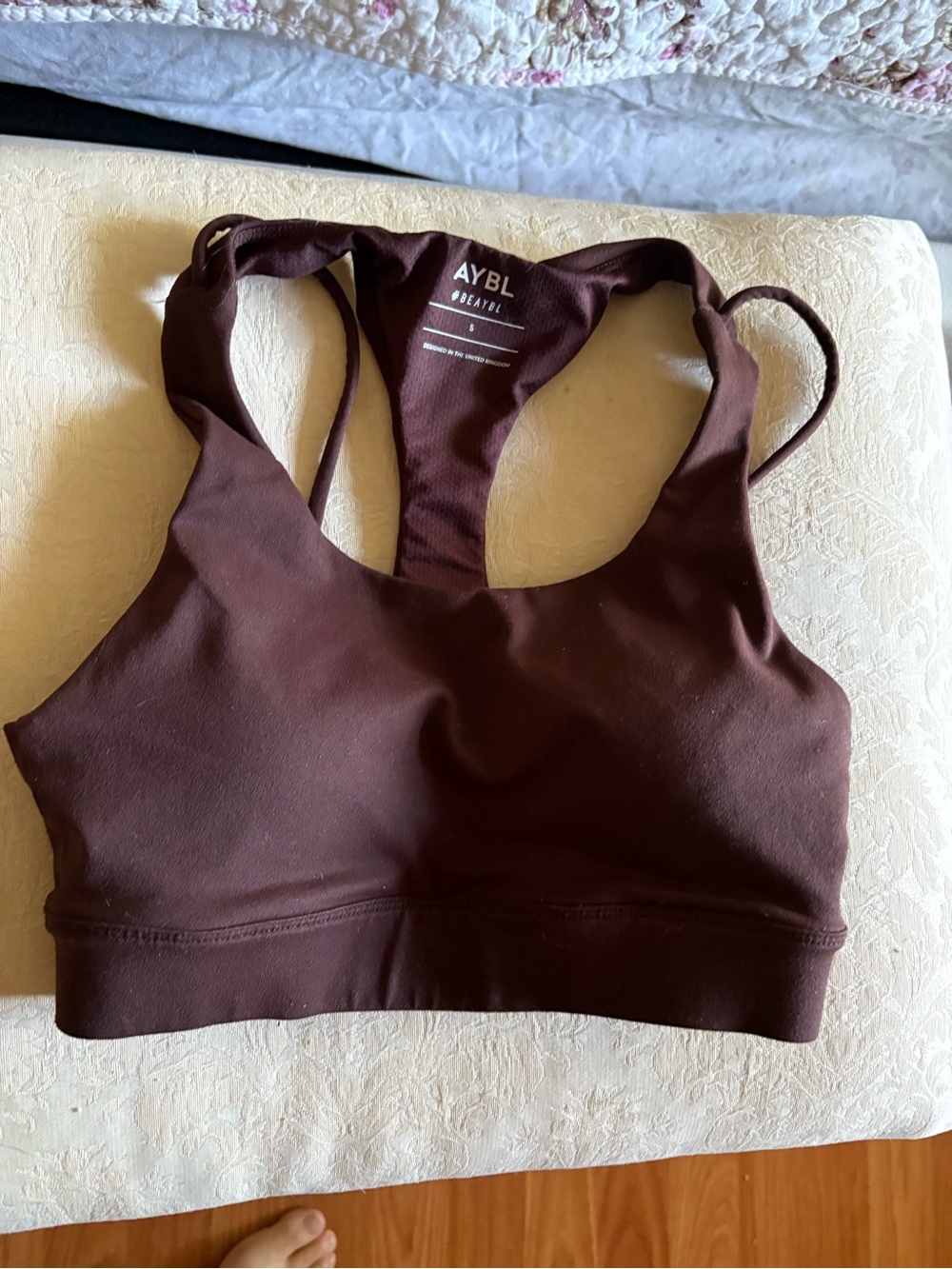 AYBL Racerback Sports Bra in Deep Chocolate Brown